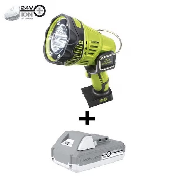 Sun Joe 24Volt iON Handheld FlashlightSpotlightFlood Kit, Snow Joe, Mfr#: 24V-1500FL-LTE-P1
